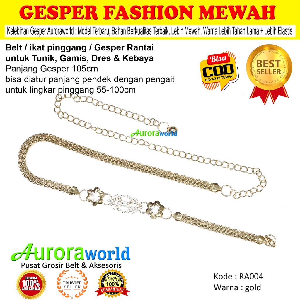 AURORAWORLD IKAT PINGGANG BELT GESPER RANTAI TERBARU