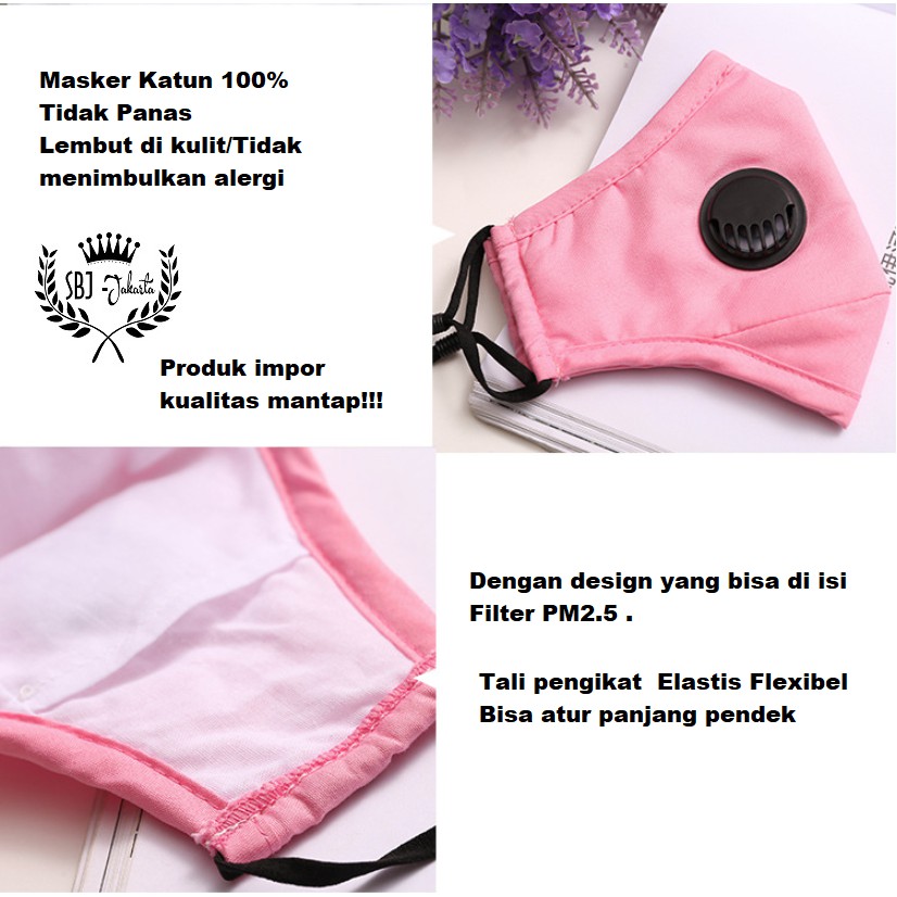 MASKER KAIN KATUN 100% WARNA COLORFUL DENGAN FILTER PM2.5