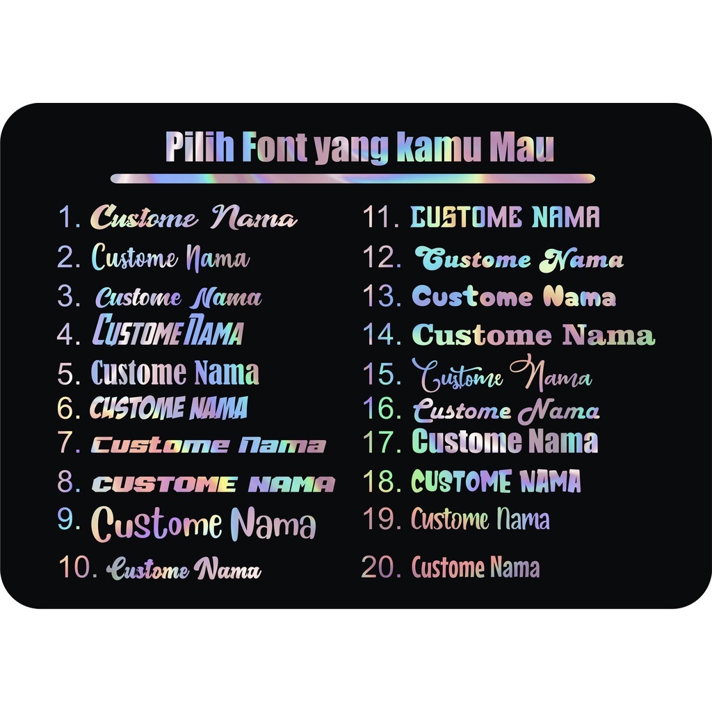 

Stiker custom hologram murah banget bisa reques nama