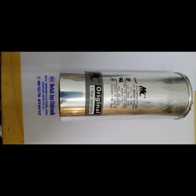 Kapasitor Bulat Ac 50Uf - 450 Volt Merk Mc