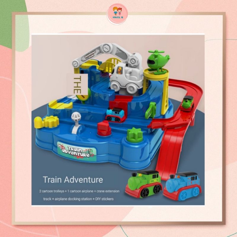KRUCIL  Mainan Adventure Car Train,  Mainan Brain Game Manipulative Rescue Squad  - Mainan mobil ana