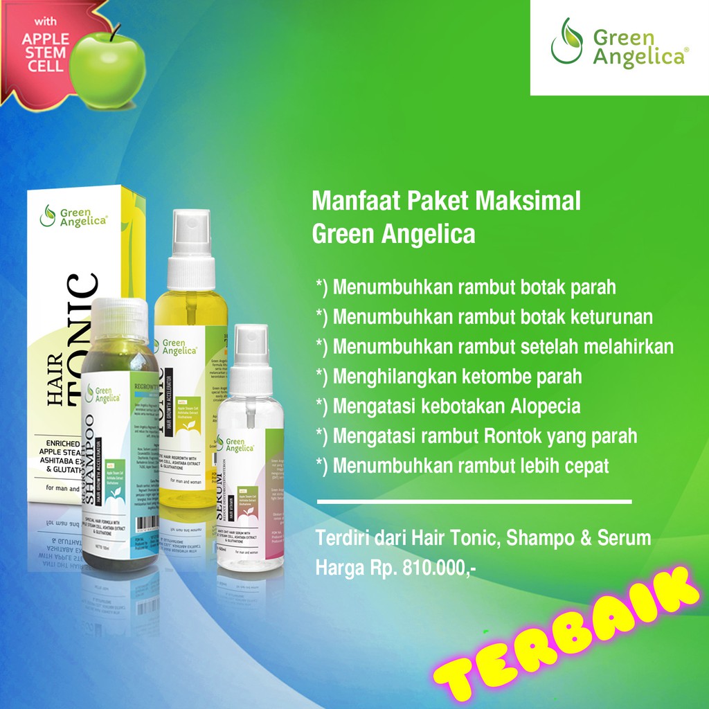 Obat Penumbuh Rambut Botak Rontok Asli Green Angelica Paket Obat Penumbuh Rambut Botak Rontok Asli Green Angelica Paket