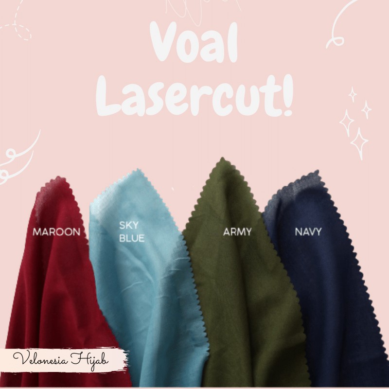 Kerudung Segi Empat Voal Polos Laser Cut Basic Voal Laser Cut Segi Empat Hijab Voal Lasercut