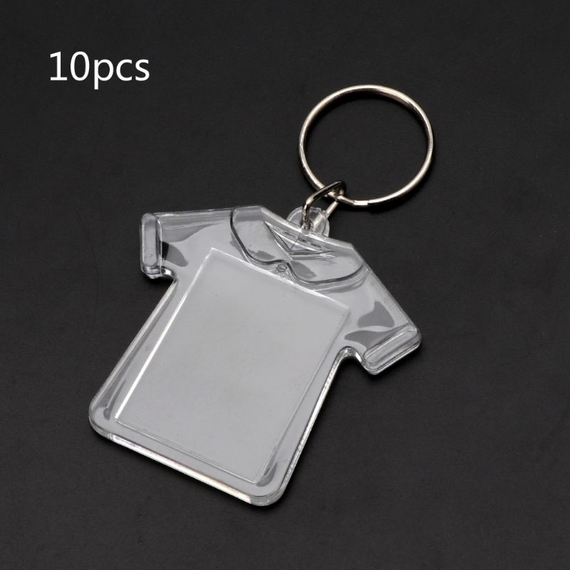 SIY  10Pcs Picture Blank Keyrings Transparent Acrylic Key Chains Insert Your Photo