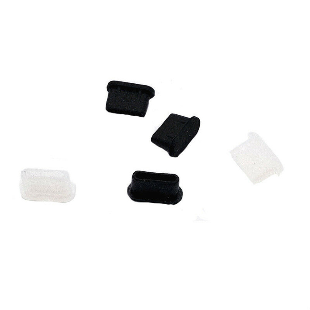 【COD Tangding】6PCS/SET Type C Phone Dustproof Plug USB 3.1 Charger Port Transparent Black Color Protector Cover