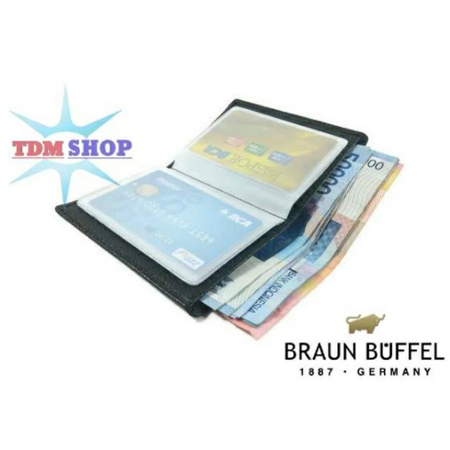 DOMPET KARTU KULIT ASLI BRANDED BRAUN BUFFEL