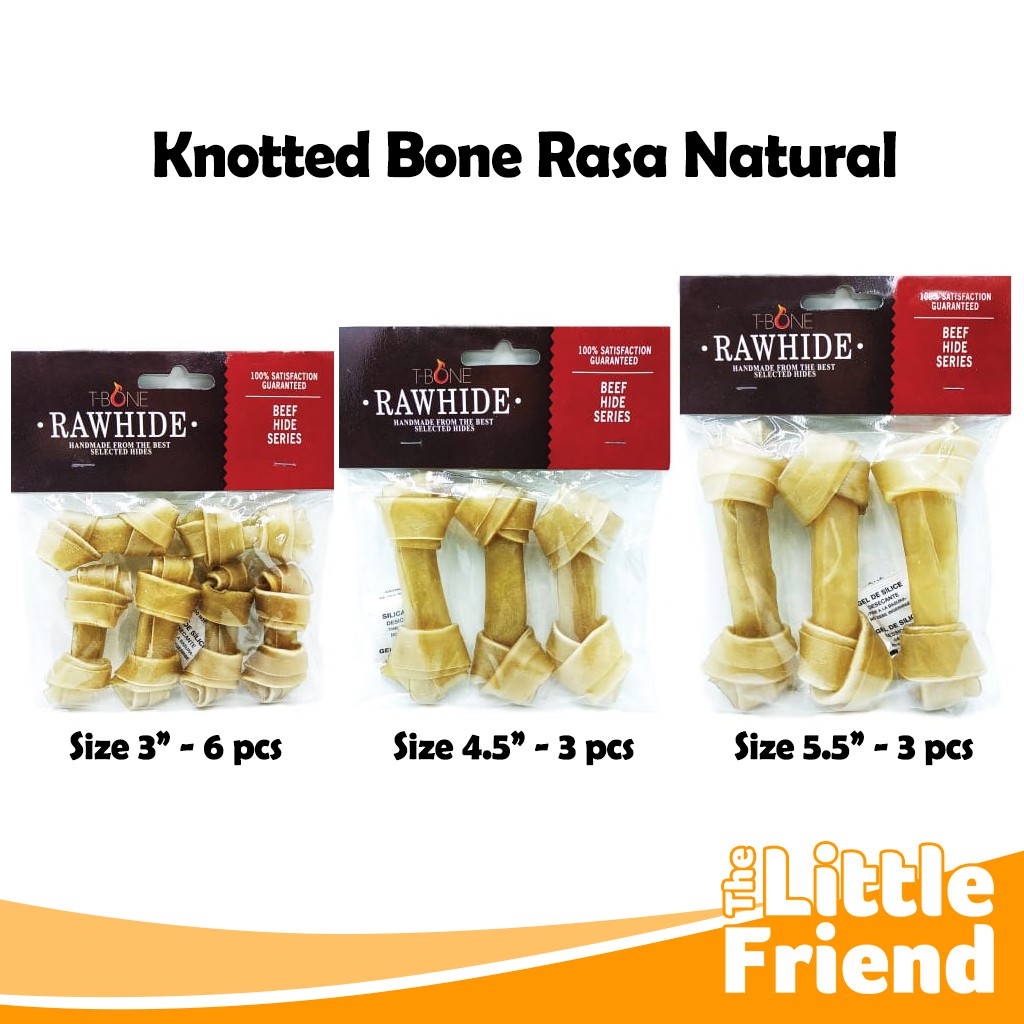 Snack Tulang-Tulangan Gigitan Anjing Knot Bone Rasa Natural / Cemilan Tulang Anjing