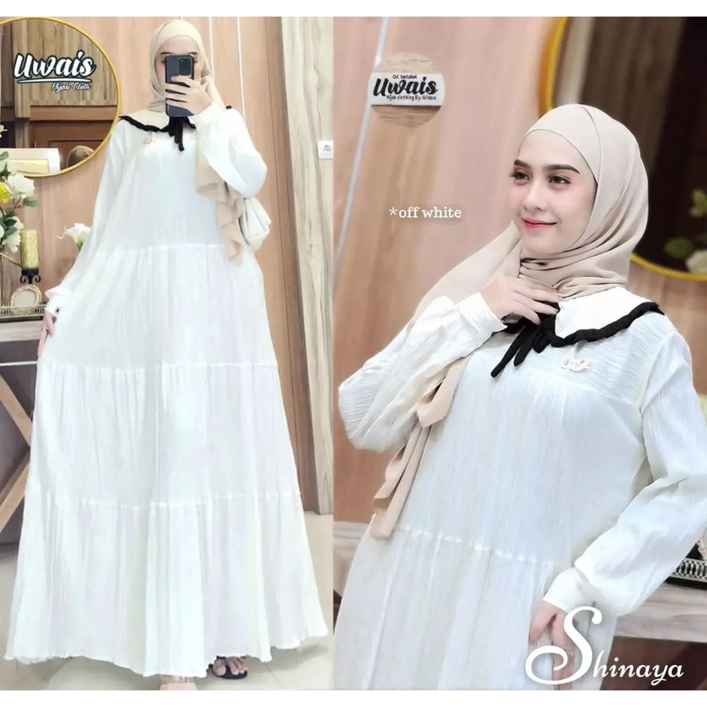 SHINAYA DRESS BO KAIN CRINKLE LD 110 CM PB 138 CM  DRESS TERBARU COCOK UNTUK KONDAGAN DAN ACARA LAIN NYA BAJU DRES KEKINIAN DAN SIMPLE NYAMAN DIPAKAI BAJU DRES 2022