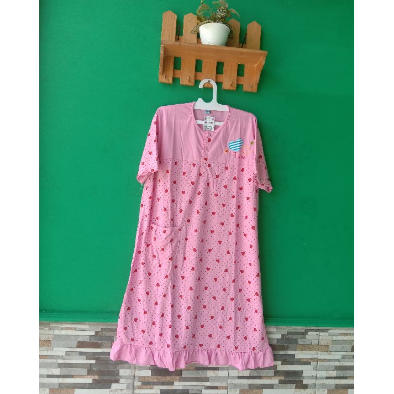 DASTER jumbo PRISILA LD125 bahan kaos nyaman adem-Pink