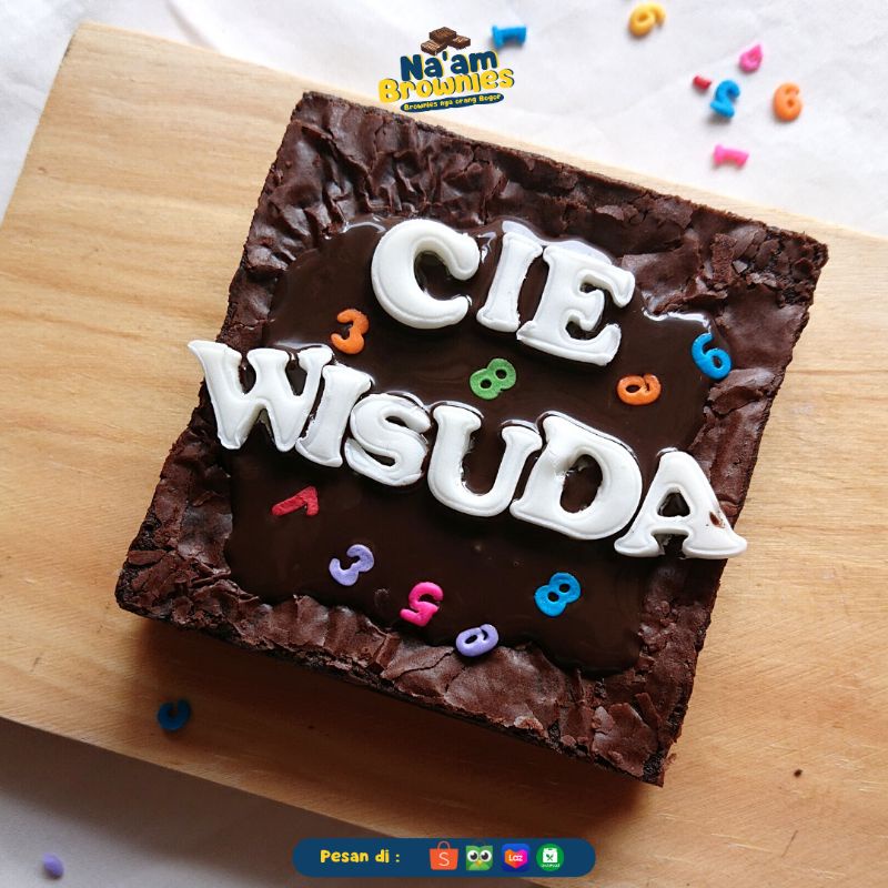 KUE BROWNIES GLAM BISA REQUEST HURUF