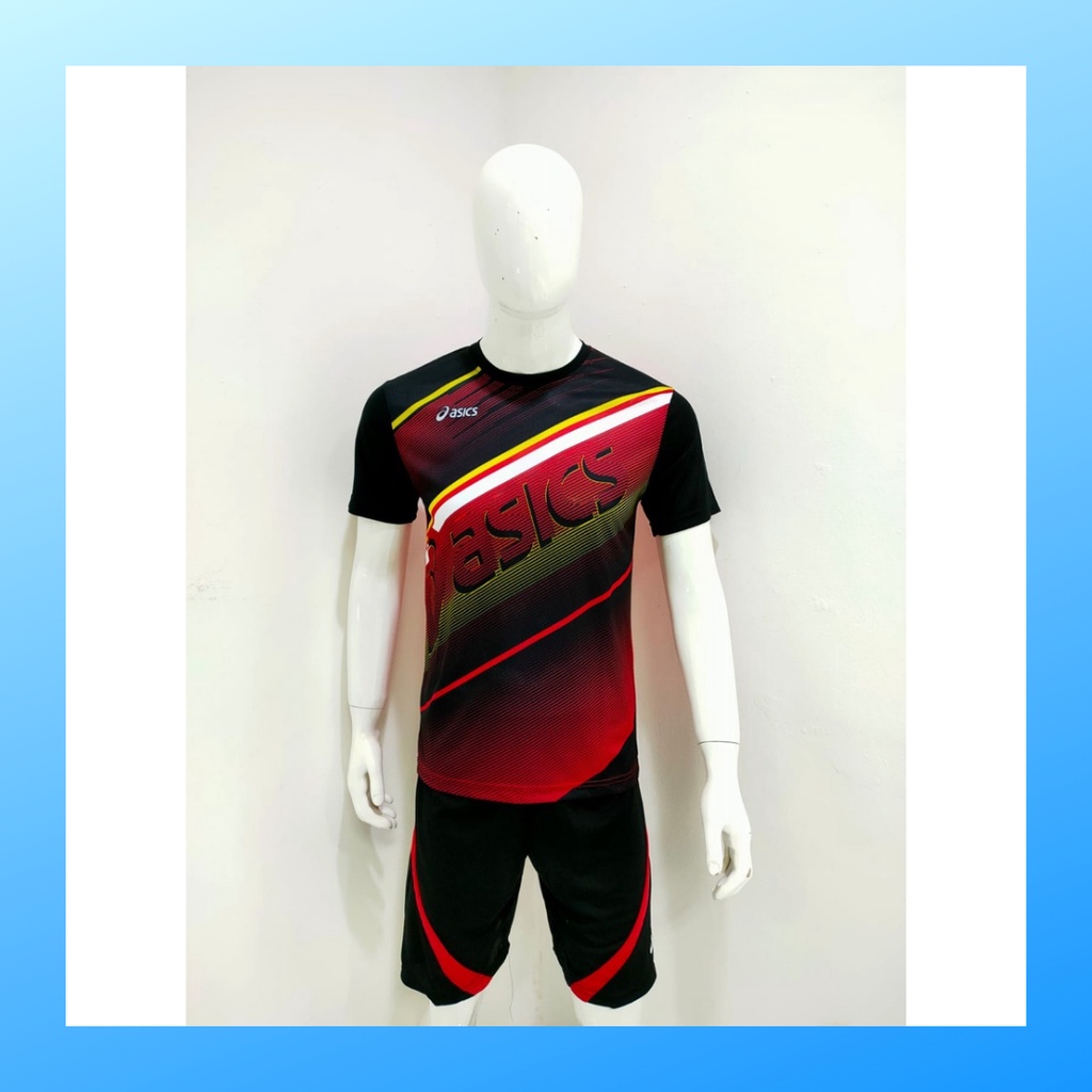 jersey volly pria kaos voli baju bola dan celana setelan wanita dewasa t-shirt outfit seragam jarsey kostum olahraga custom pakaian apparel sport jersy volley ball casual jersi suit AC109 merah