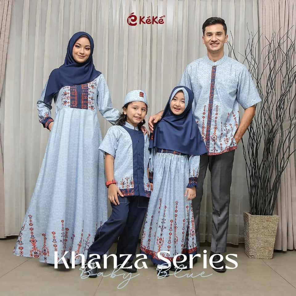 BUSANA MUSLIM SARIMBIT KEKE  KHANZA  SERIES 2115 BABY BLUE