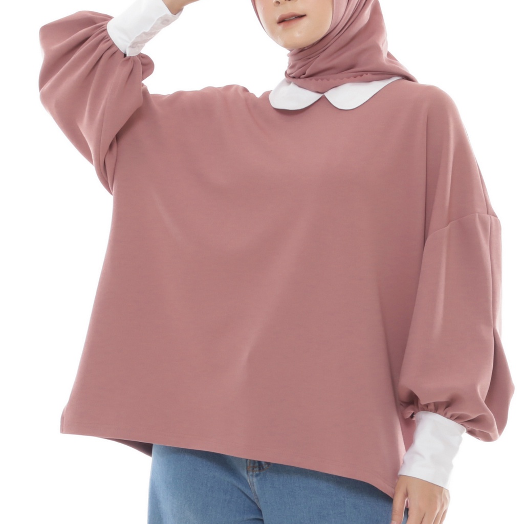 Nura Blouse Atasan Wanita Oversize Knit Premium