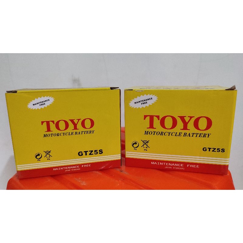 Aki kering Toyo tipe Gtz5s untuk motor matic/bebek(honda, Yamaha,suzuki dll)