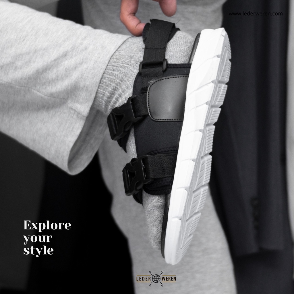 	 Lederweren - Leder SG Black & Brown - Sandal Pria Travelling Gunung	
