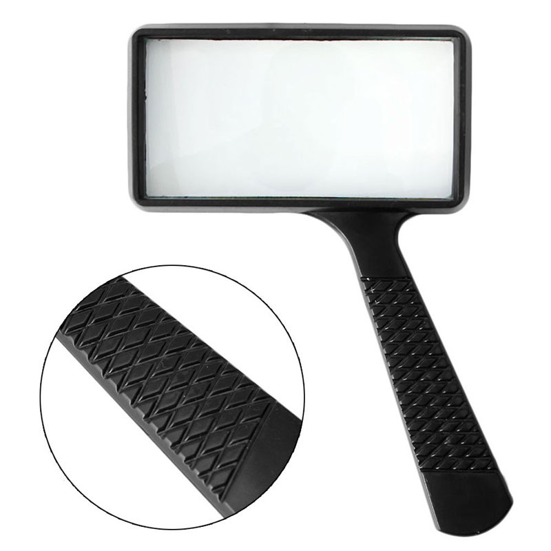 Gro Kaca Pembesar Genggam 10.5cmx5.5cm Rectangular Magnifying Glass Lensa Kaca Tahan Gores Untuk Manula Membaca Hobbie