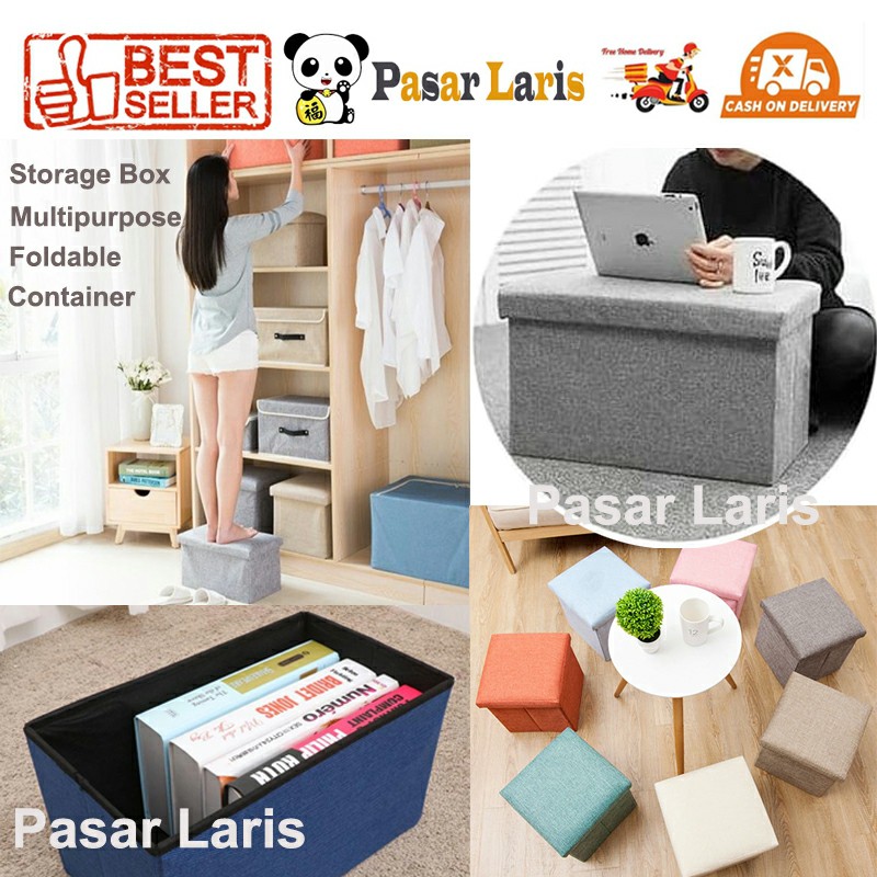 Jual Storage Stool Box WARNA TERLENGKAP Foldable Box Tempat Kotak