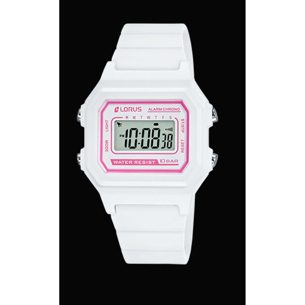 Lorus R2321NX9 Jam Tangan Anak Original Digital Putih Rubber Kotak 38mm R2321NX-9