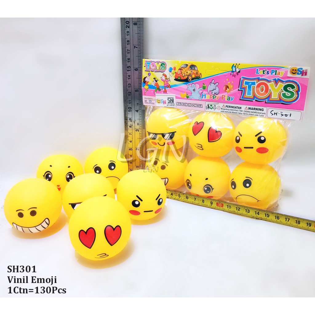 mainan mandi anak vinil Mandi Karet - vinil karet bunyi 6pcs - vinil emoji SH301