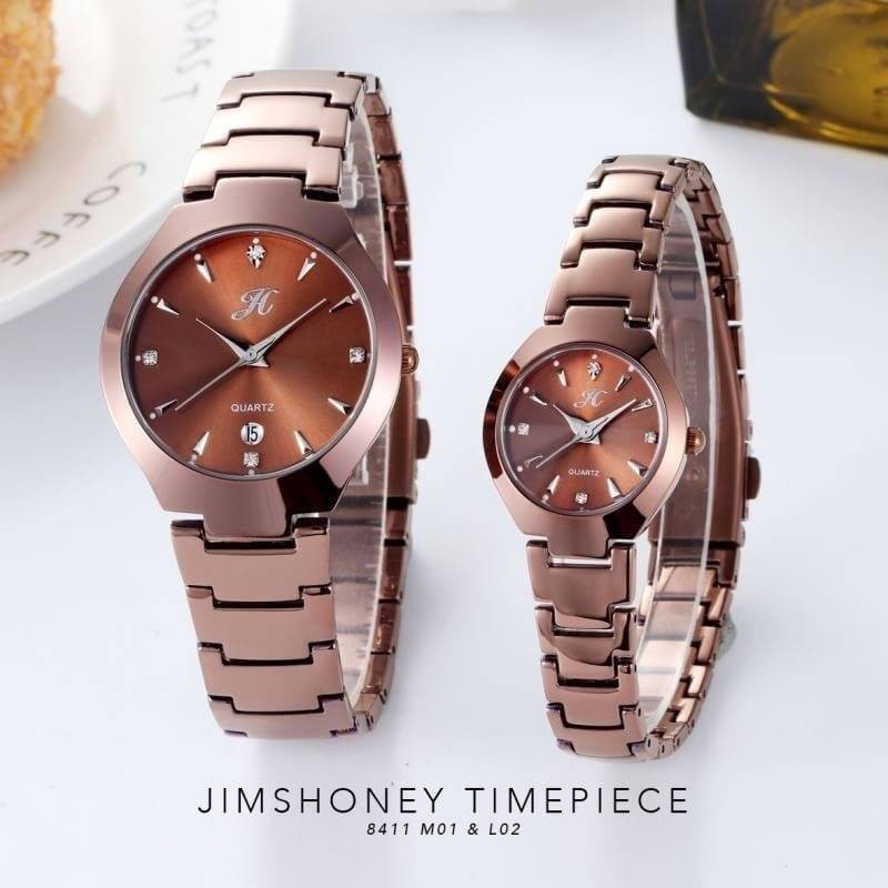 JAM TANGAN JIMS HONEY 8411 Couple Keren Fashion Pria Wanita mewah Elegan Import JH Ori Murah