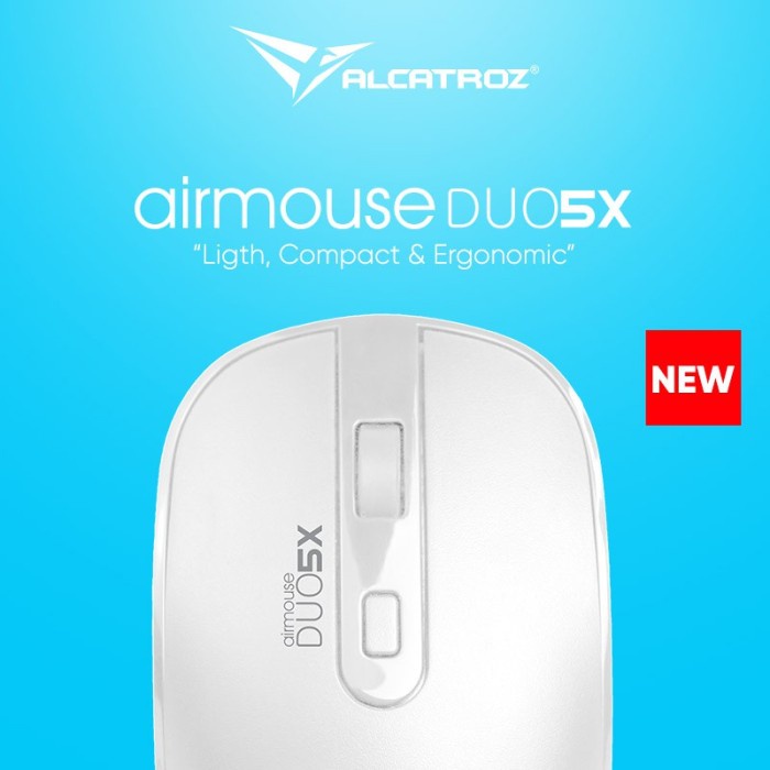 Alcatroz AirMouse Duo 5X Silent Click Wireless Mouse