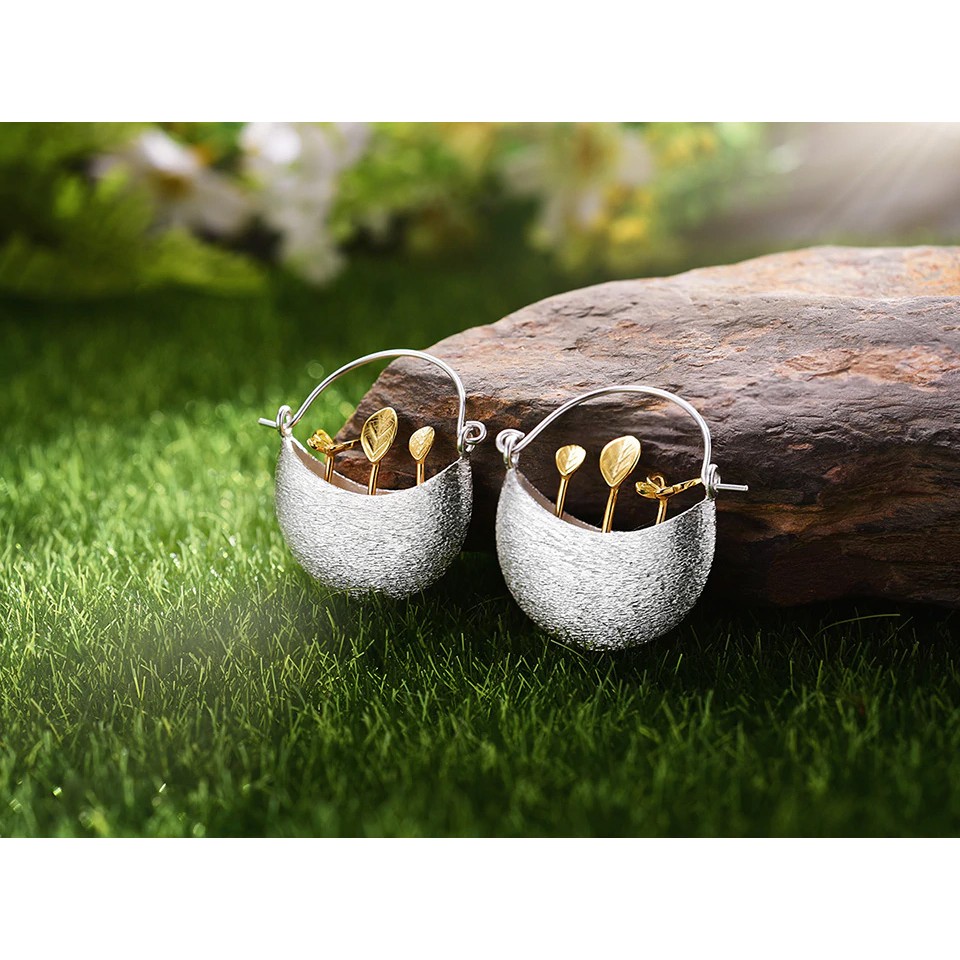 SERI SERI Anting Wanita Perak 925 Asli Little Garden Sterling Silver Earrings