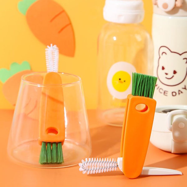 sikat kuas pembersih botol multifungsi 3 in 1 cleaning brush kpe022(4D2)