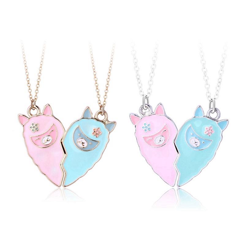 2pcs / Set Kalung Rantai Dengan Liontin Kartun Kelinci Untuk Anak
