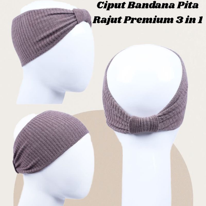 RofinCollection Ciput Bandana Rajut Pita Basic Premium