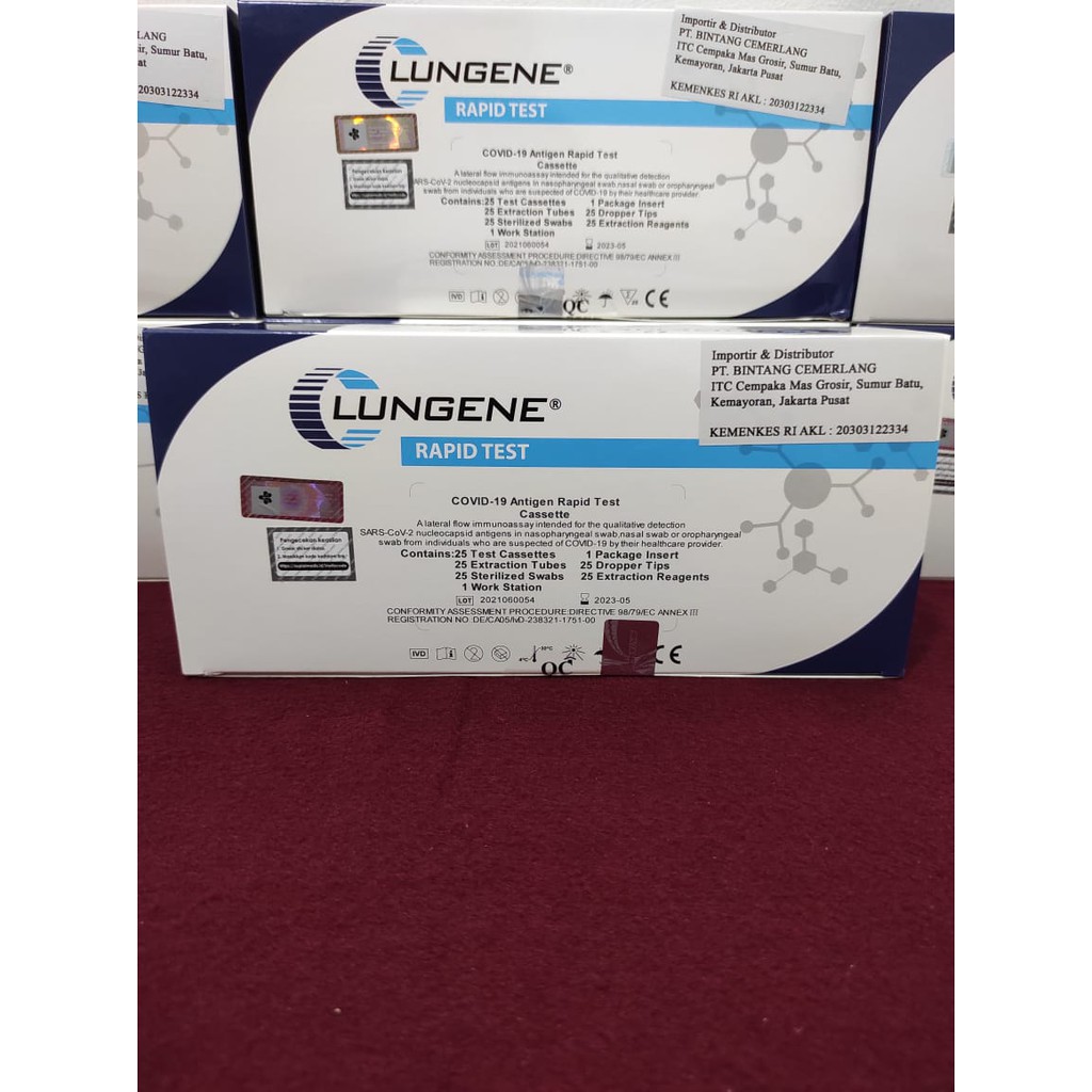 alat rapid antigen swab covid 19 (1box komplete) metode test colok hidung 100% original
