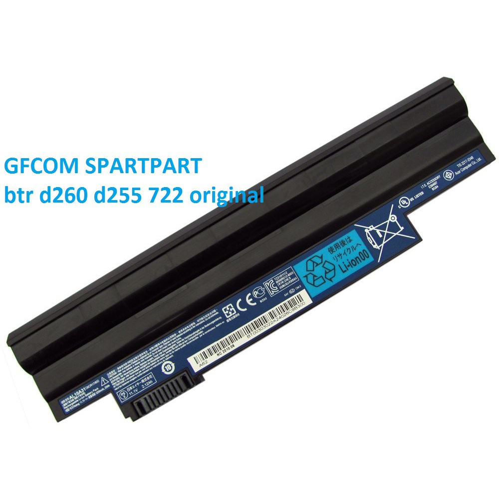 BATERAI ACER ASPIRE ONE AOD270 722 Series / Gateway LT23 Series AL10A31, AL10G31 (4400mAH -Black