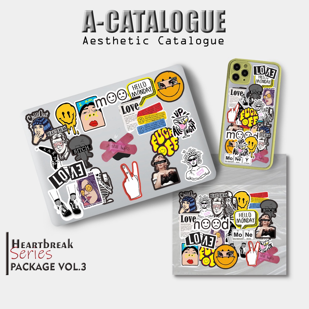 

STICKER CASE HANDPHONE LAPTOP TUMBLR BUJO AESTHETIC SKATEBOARD SARCASM || HEARTBREAK VOL.3