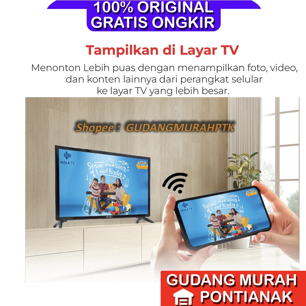 POLYTRON TV LED 24Inch Easy Smart TV PLD-24MV1859 Bisa Miracast televisi LED DIGITAL DVB T2