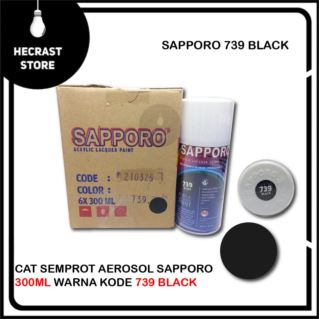 

Sapporo 739 Black Cat Semprot Saporo Paint Hitam Gloss Mengkilap
