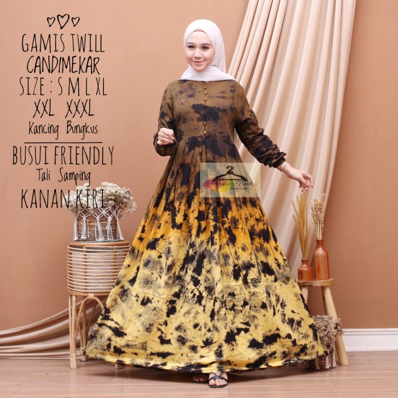 Gamis Twill Candimekar Gradasi Perca Terbaru