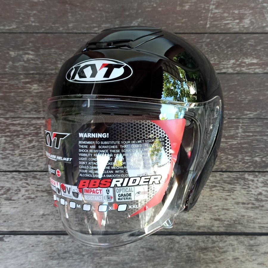 Helm KYT Kyoto R Glossy Black/Hitam Original KYT