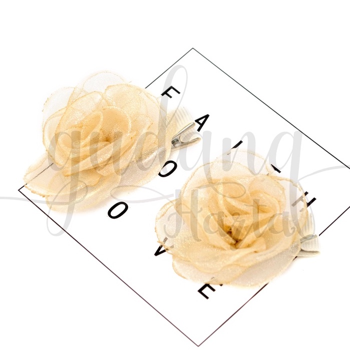 Jepit Rambut Classic Gold Flower Hairclip Motif Bunga Simple GH 201987