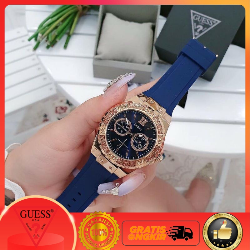 JAM TANGAN ORIGINAL WANITA  GUESS KARET LADIES W1053L1