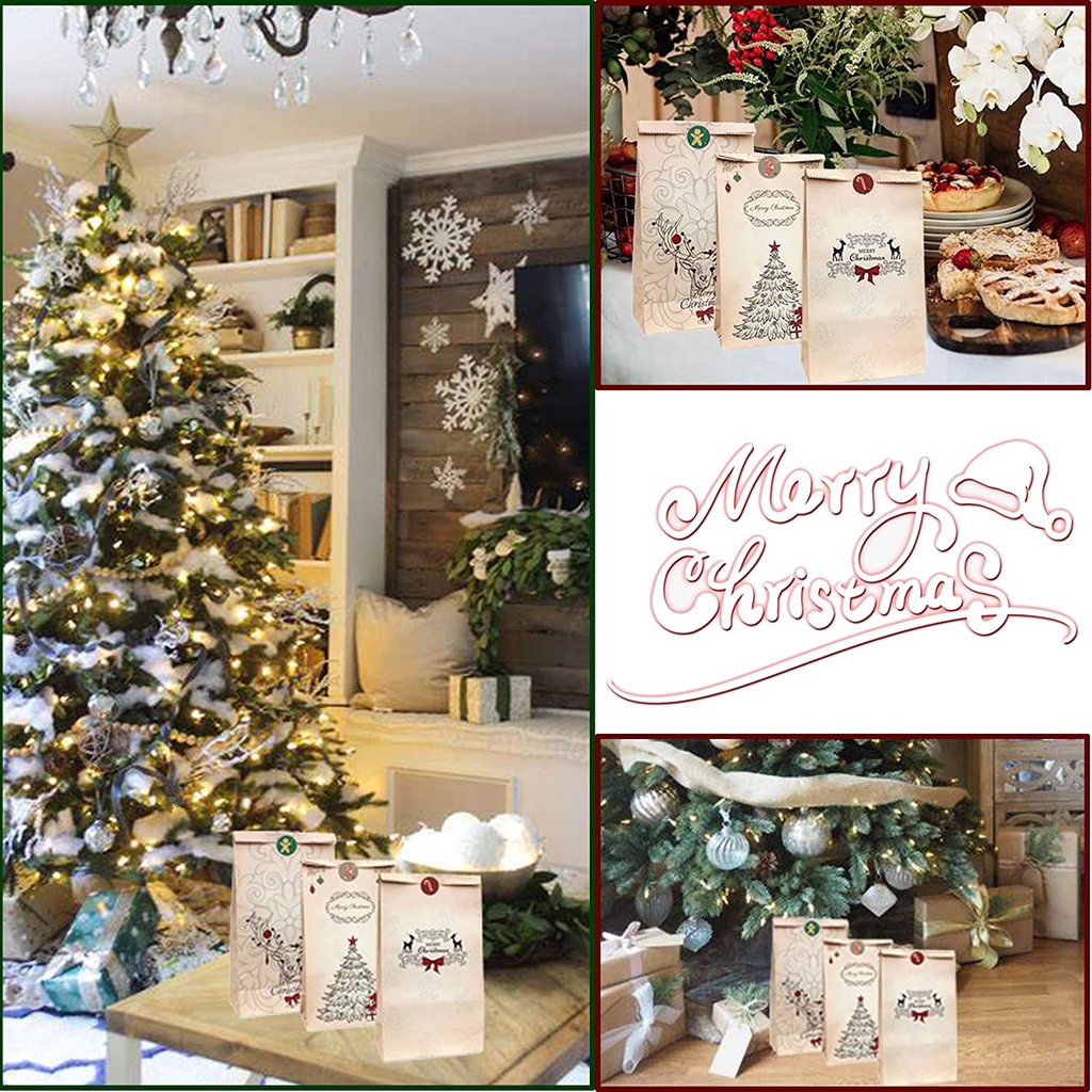 [Christmas Products]Christmas Paper Bags Holiday Gift Bags