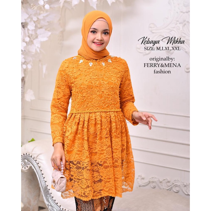 Setelan kebaya brokat mikha | Kebaya modern | Kebaya pesta | Baju outfit pesta kondangan pernikahan lamara wisuda SIZE M L XL XXL