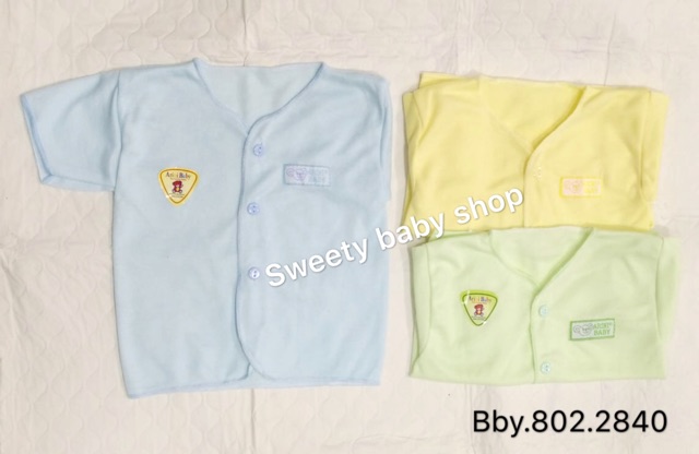 Baju bayi lengan pendek isi 6 PCS polos warna newborn 0-3m katun