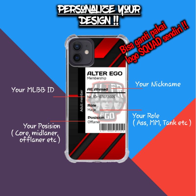 Custom Case Mobile Legends | rrq | Evos | alter ego