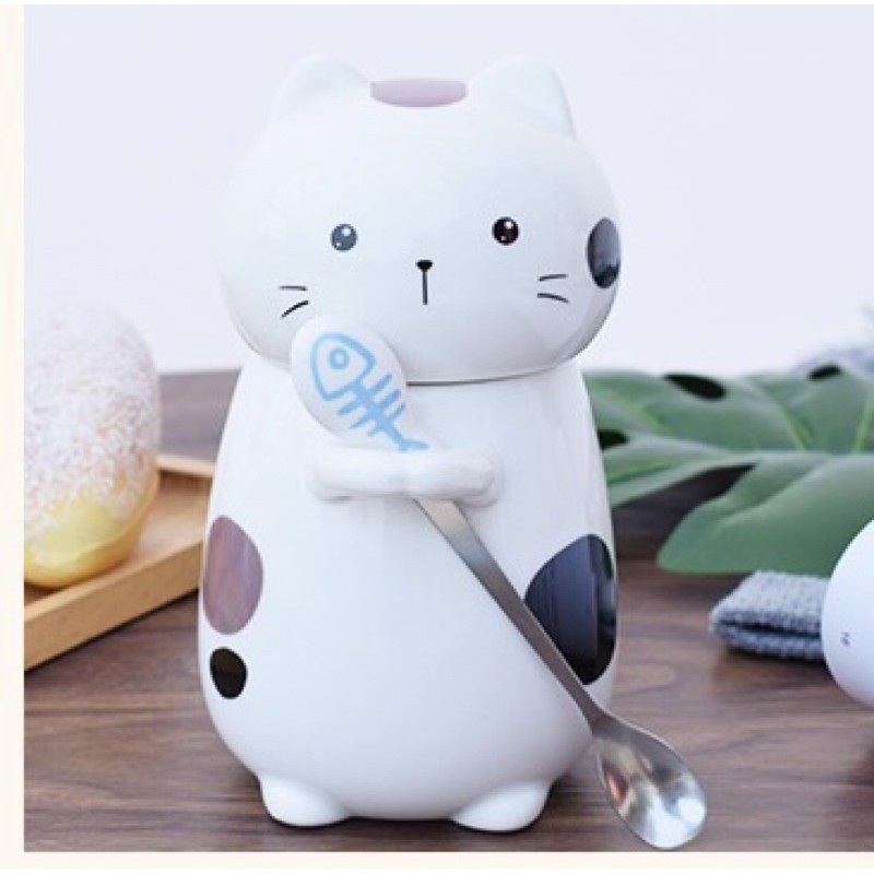 mug dan patung lucu kucing berbagai variasi unik dan lucu bahan keramik import dengan kotak dan streofoam packaging-C