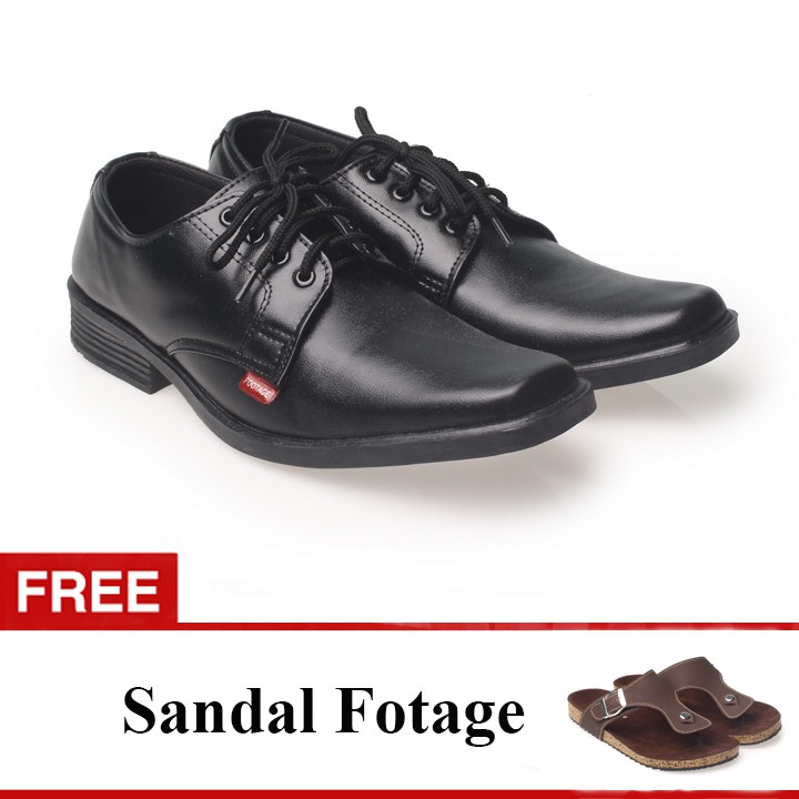 Sepatu Formal Footage Hitam FREE sandal Footage Cokelat