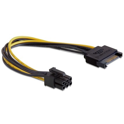 Kabel Power SATA 15 Pin To 6 Pin - 6pin PCI-E Video Card