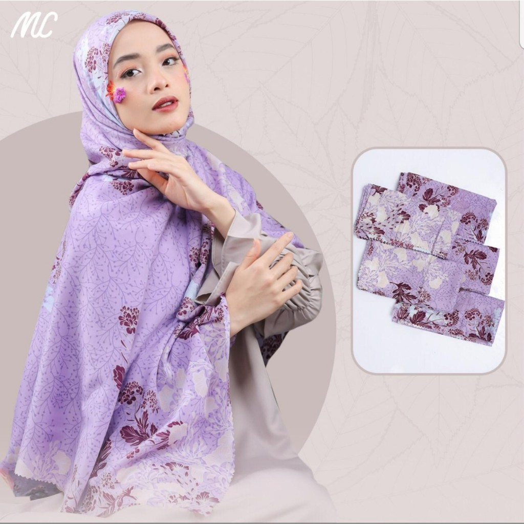 Jilbab Segi Empat Voal Deenay Ungu Muda Motif Laser Cut By Miss Colour Scarf