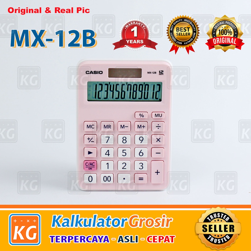 CASIO 12 DIGIT KALKULATOR CALCULATOR ALAT HITUNG MESIN HITUNG FANCY KANTOR OFFICE FANCY DELIGHT CALCULATOR CASIO SERIES MX 12 B MX12 B MX 12 WE 12 LB GN PK GARANSI RESMI 1 TAHUN