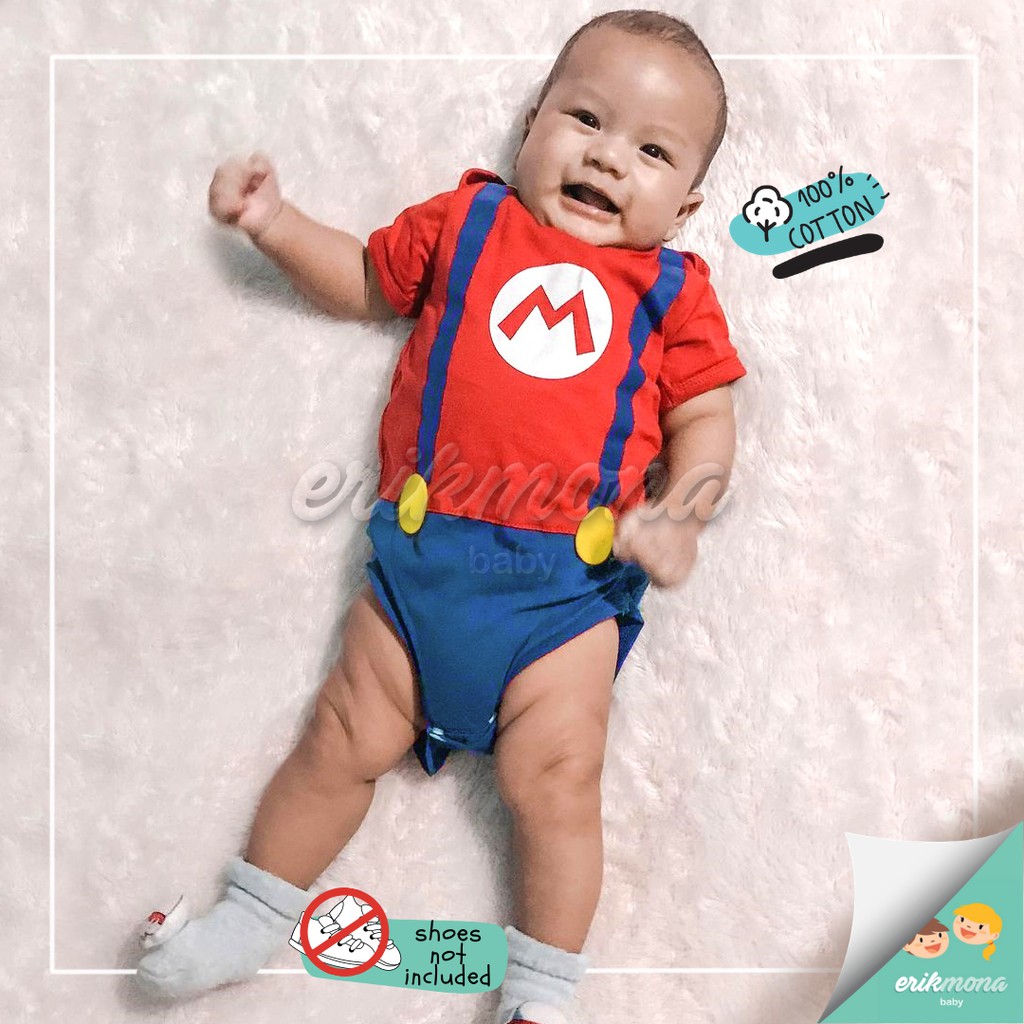 ❤️ baju bayi jumper bayi baju anak karakter mario bros lucu ❤️