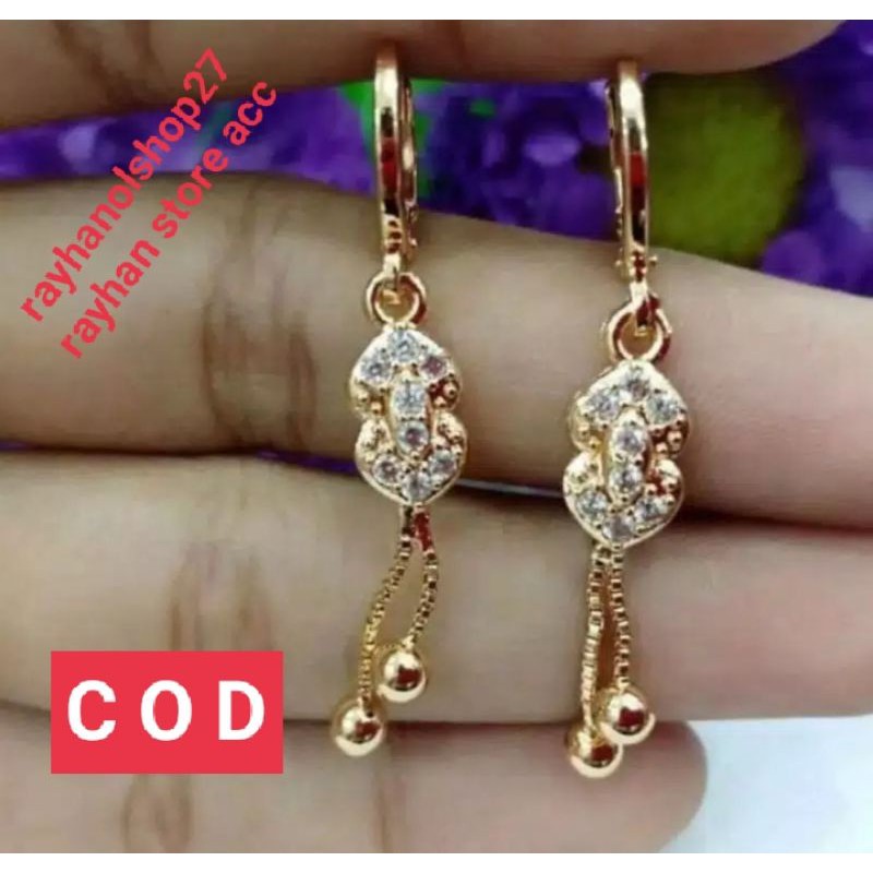 Anting Wanita Dewasa motif jurai permata fhasion terbaru