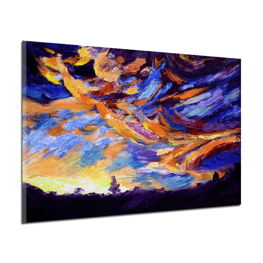 Lukisan Dinding Desain Pemandangan Impressionism Warna Warni